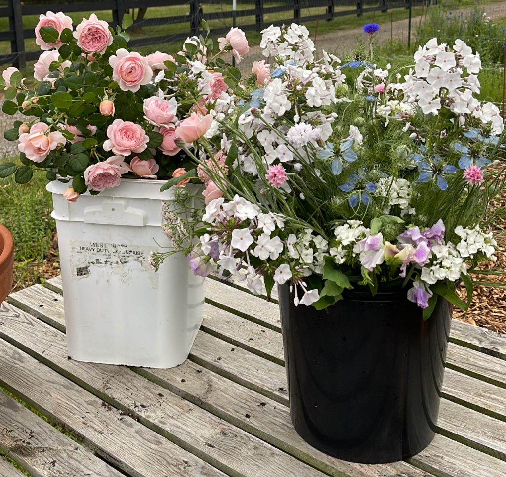 Flowers In Buckets